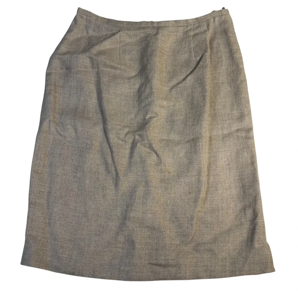 Style&co Collection Petite‎ Tan 100% Linen Pencil Skirt Size 8P Lined Bulgaria